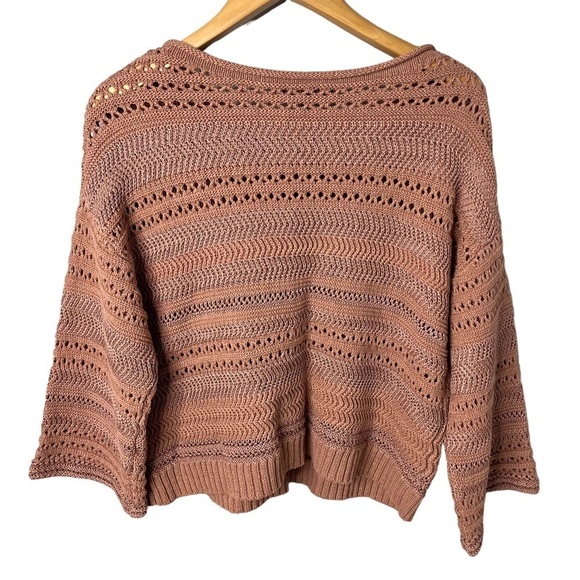 Frye Knit Sweater Flare Sleeve Mauve Size Small - Picture 4 of 7